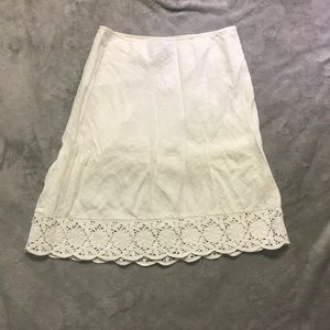 INC International Concepts White Linen Skirt